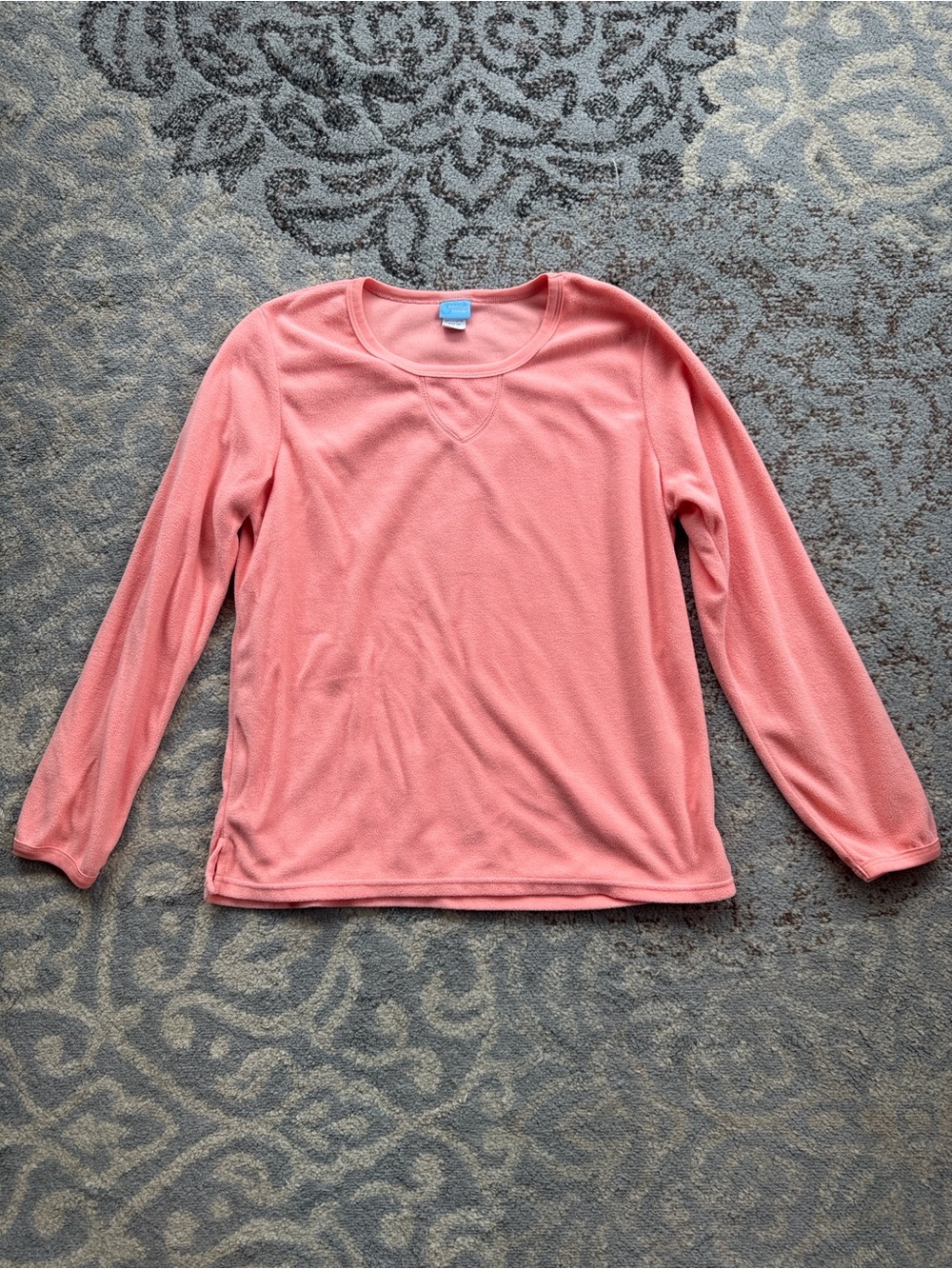 Comfort Corner Fleece Long Sleeve Top Pink Peach Medium